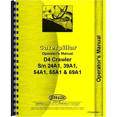 Operators Manual Fits Caterpillar D4 Crawler